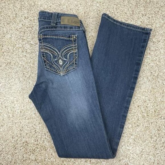 Ariat Ruby Bootcut Jeans 30R Medium Wash Western Denim Embroidered Flap Pockets - Picture 4 of 10